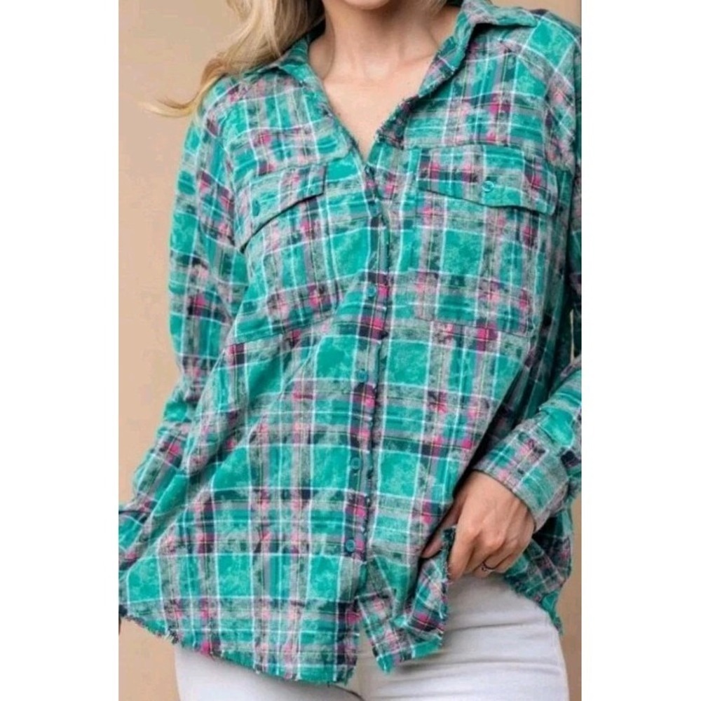 White Birch Never Negative Cotton Long Sleeve Flannel Women's Large New